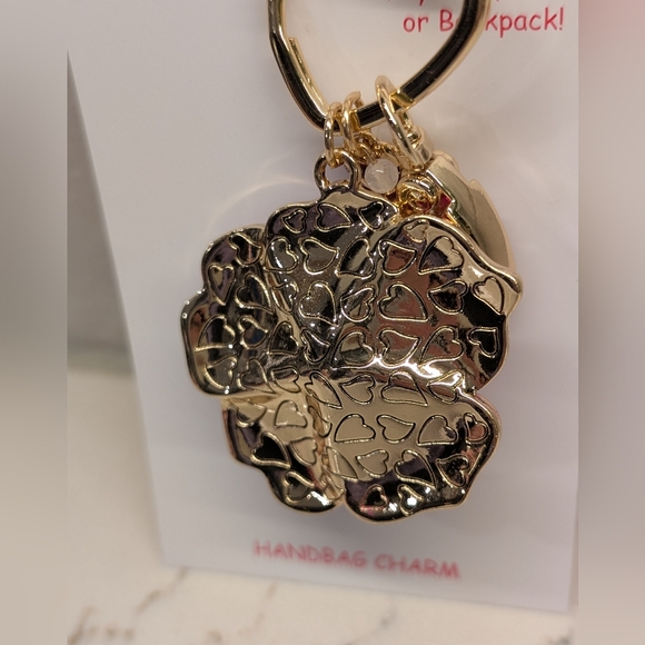 Betsey Johnson Bag Charm Pink Flower NWT - Picture 5 of 6